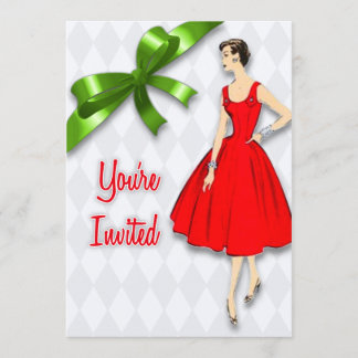 Retro Mid Century Moderne Kerstfeest Kaart