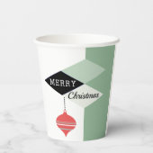 Retro Mid-Century Moderne Kerstfeestdag Papieren Bekers (Achterkant)