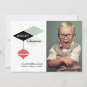 Retro Mid-Century Moderne kerstfoto Feestdagenkaart (Voorkant)