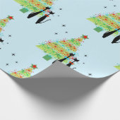 Retro Mid Century Moderne Kookkast kerstboom Cadeaupapier (Hoek)