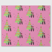 Retro Mid Century Moderne Kookkast kerstboom Cadeaupapier (Vlak)