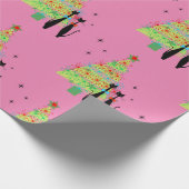 Retro Mid Century Moderne Kookkast kerstboom Cadeaupapier (Hoek)