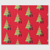 Retro Mid Century Moderne Kookkast kerstboom W Cadeaupapier (Vlak)