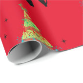 Retro Mid Century Moderne Kookkast kerstboom W Cadeaupapier (Rol Hoek)