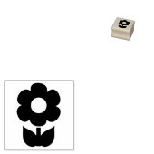 Retro Mid Century Moderne minimalistische bloem Rubberstempel (Gestempeld)