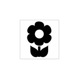 Retro Mid Century Moderne minimalistische bloem Rubberstempel