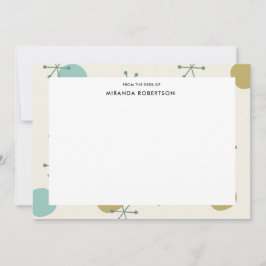 Retro Mid Century Moderne Note Cards Notitiekaartje