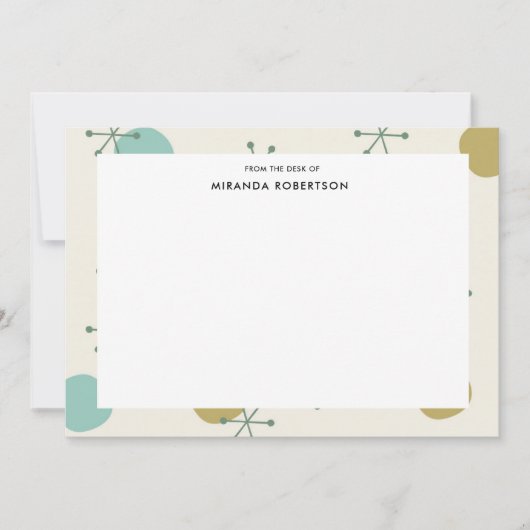 Retro Mid Century Moderne Note Cards Notitiekaartje (Voorkant)