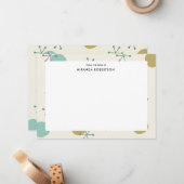 Retro Mid Century Moderne Note Cards Notitiekaartje (Voorkant / Achterkant in situ)