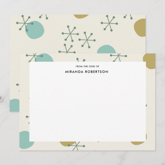 Retro Mid Century Moderne Note Cards Notitiekaartje (Voorkant / Achterkant)