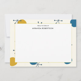 Retro Mid Century Moderne Note Cards Notitiekaartje