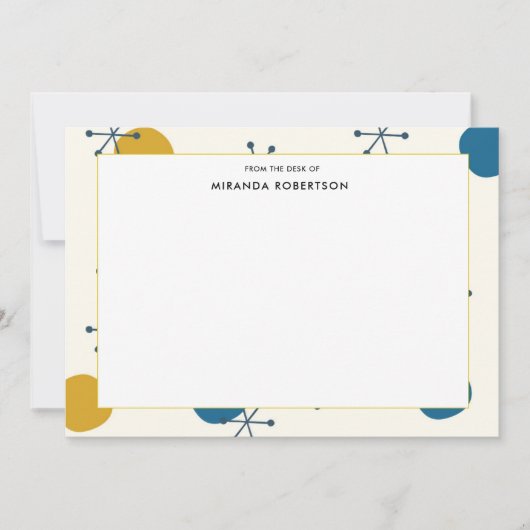 Retro Mid Century Moderne Note Cards Notitiekaartje (Voorkant)