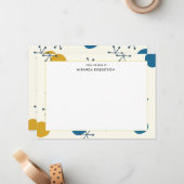 Retro Mid Century Moderne Note Cards Notitiekaartje (Voorkant / Achterkant in situ)