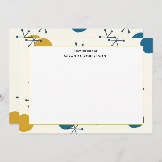 Retro Mid Century Moderne Note Cards Notitiekaartje (Voorkant / Achterkant)