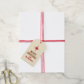 Retro Mid-Century Moderne Persoonlijke Kerstmis Cadeaulabel (Met Touw)