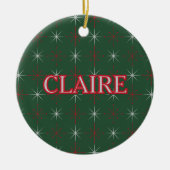 Retro Mid Century Moderne Vakantie Rood Groen Atoo Keramisch Ornament (Voorkant)