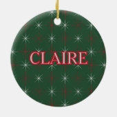 Retro Mid Century Moderne Vakantie Rood Groen Atoo Keramisch Ornament (Achterkant)