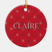 Retro Mid Century Moderne Vakantie Rood Groen Atoo Keramisch Ornament (Voorkant)