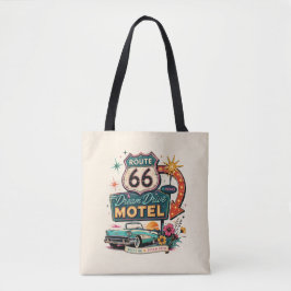 Retro Mid Century Motel Boodschaptas Tote Bag