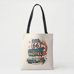 Retro Mid Century Motel Boodschaptas Tote Bag