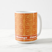 Retro Mid Century Oranje Patroon Gepersonaliseerd Koffiemok (Voorkant rechts)