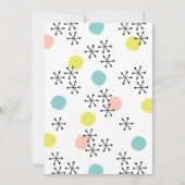 Retro Mid Century Ornamenten grijs feestje Kaart (Achterkant)