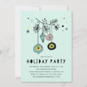 Retro Mid Century Ornamenten Mint feestdag Kaart (Voorkant)