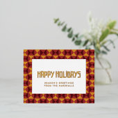 Retro mid century patroon Prettige Feestdagen (Staand Voorkant)