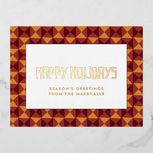 Retro mid century patroon Prettige Feestdagen (Voorkant)