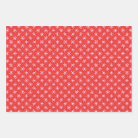 Retro Mid Century Rode, Roze & Groene Kerstmis Inpakpapier Vel (Voorkant 3)