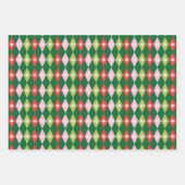 Retro Mid Century Rode, Roze & Groene Kerstmis Inpakpapier Vel (Voorkant)