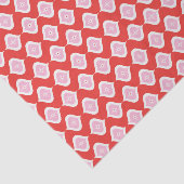 Retro Mid Century Rood & Roze Kerstmis Tissuepapier (Detail)