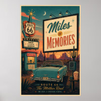 Retro Mid Century Route 66 Drive In