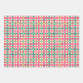 Retro Mid Century Roze Groen Patroon Inpakpapier Vel (Voorkant 2)