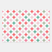 Retro Mid Century Roze Groen Patroon Inpakpapier Vel (Voorkant)
