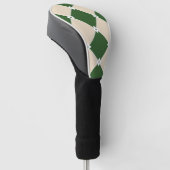 Retro Mid Century Sage Groene Harlekijn Golfheadcover (Schuin)