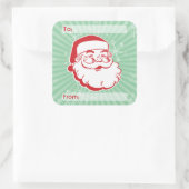 Retro Mid-Century Santa Claus Gift Tag Sticker (Tas)