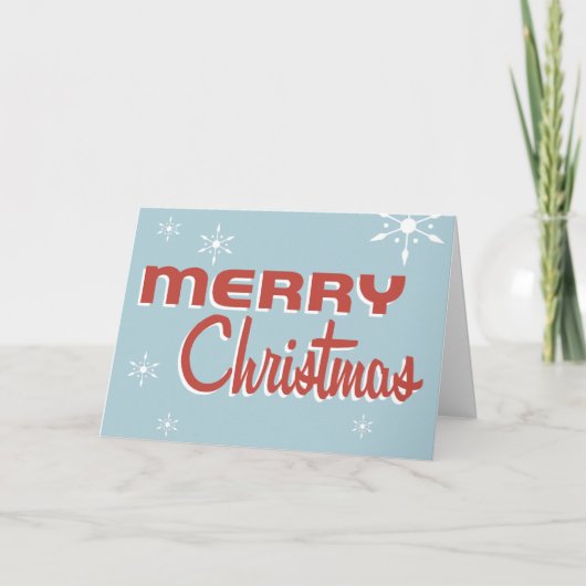 Retro Mid-Century Snowflake Christmas Kaart (Voorkant)