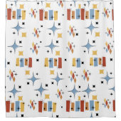 Retro Mid-Century Starburst Douchegordijn (Voorkant)