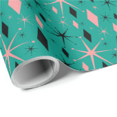 Retro Mid Century Starburst en Diamonds Cadeaupapier (Rol Hoek)