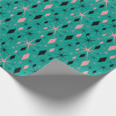 Retro Mid Century Starburst en Diamonds Cadeaupapier (Hoek)