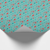 Retro Mid Century Starburst en Diamonds Kerstmis Cadeaupapier (Hoek)