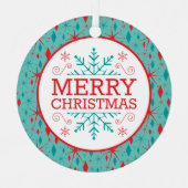 Retro Mid Century Starburst en Diamonds Kerstmis Metalen Ornament (Voorkant)