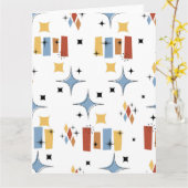 Retro Mid-Century Starburst Kaart (Gele Bloem)