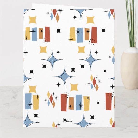 Retro Mid-Century Starburst Kaart (Achterkant)