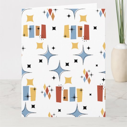 Retro Mid-Century Starburst Kaart (Voorkant)