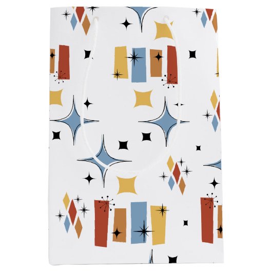 Retro Mid-Century Starburst Medium Cadeauzakje (Voorkant)