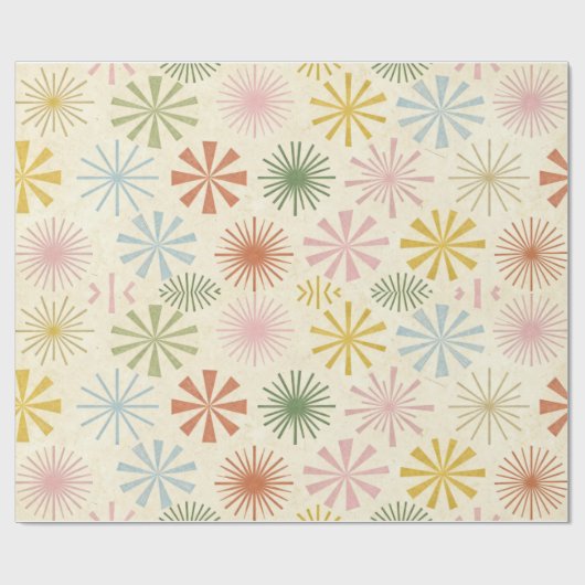 Retro mid-century stervormig patroon inpakpapier (Vlak)