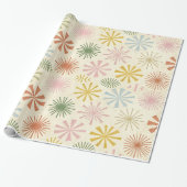 Retro mid-century stervormig patroon inpakpapier (Uitgerold)