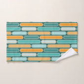Retro Mid Century Stripes Aqua, Blauwgroen, Sinaas Bad Handdoek (Handdoek)